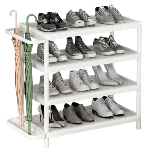 4 Tier Plastic Shoe Rack for home Chappal Slipper Sneakers Stand