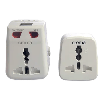 Croma Type A 2-Port Charger (Adapter Only, LED Indicator, White)