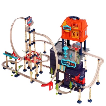 KTRS ENTERPRISE  Wooden Train Set Toy,Train Set Multicolored,Train Tracks for Toddlers 3-5,Birthdays Gift for 3 4 5 6 7 8 Years Old Boys and Girls