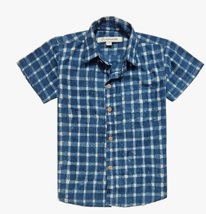 Blue Check Shirt for Kids