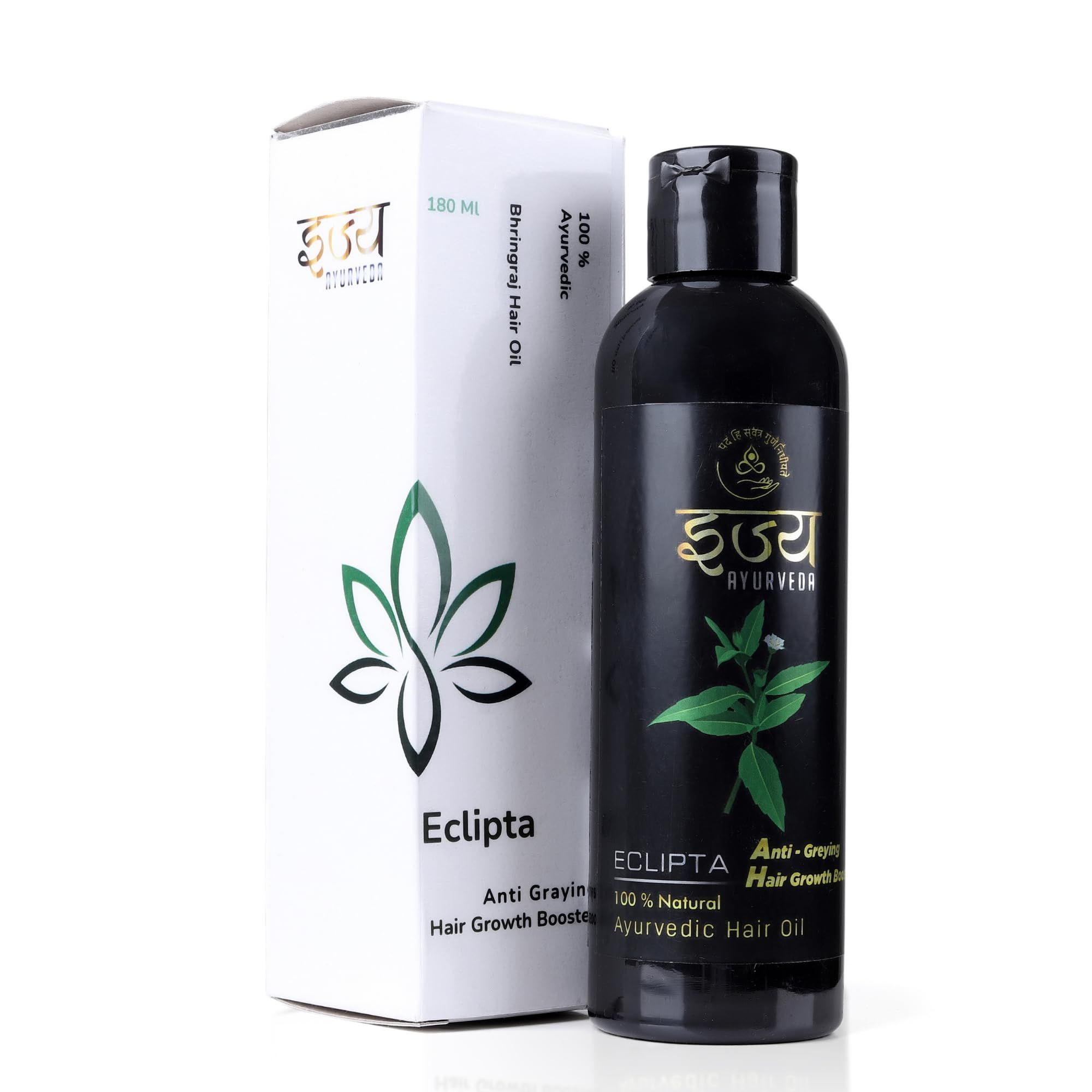 ECLIPTA Ayurvedic Hair Oil | Bhringraj |For Strong Hair and Natural Scalp Care Formula | 100% Herbal | Triphla | Ijya Ayurveda | 180ml