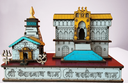 Shri Kedarnath- Badrinath Temple  13.7 cm Miniature  2 Dham