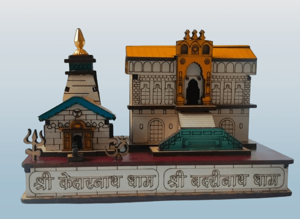 Shri Kedarnath- Badrinath Temple 17 cm Miniature 2 Dham