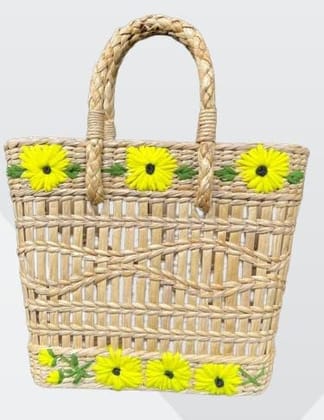 Kouna Basket with Floral embroidery