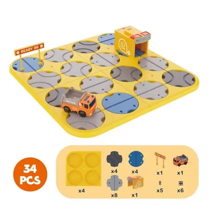 KTRS ENTERPRISE  34pcs Challenges Kids Brain Teaser Puzzle Logical Road Builder Blocks STEM Construction Educational Maze Games Toy For Kids Contruction