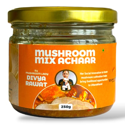 Soumya Foods - Mushroom pickle 250 gms, Blend of Button and Oyster Mushroom Pickle, Handmade product, Homemade Taste