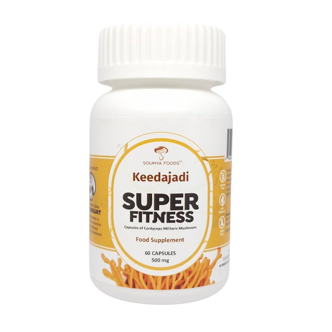 KEEDAJADI SUPER FITNESS with 60 capsules of 500mg each, packed with main fruit body Cordyceps militaris