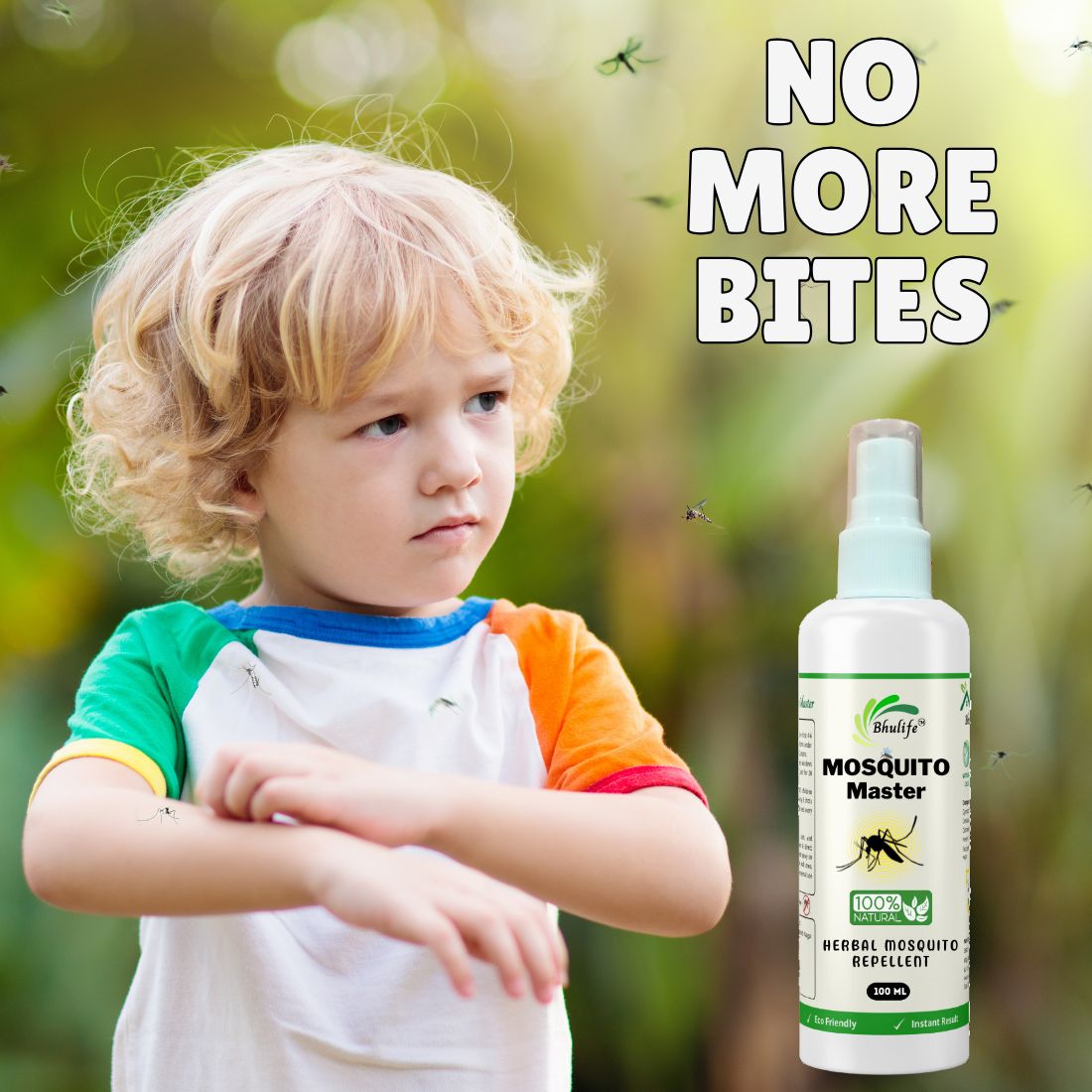 Bhulife Organic Mosquito Repellent Spray | Flying Insect Repellent Spray | 12 hrs Protection | 100MLx1