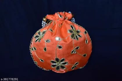 Orange potli bag