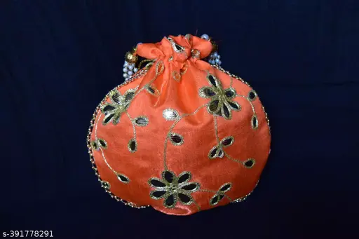 Orange potli bag