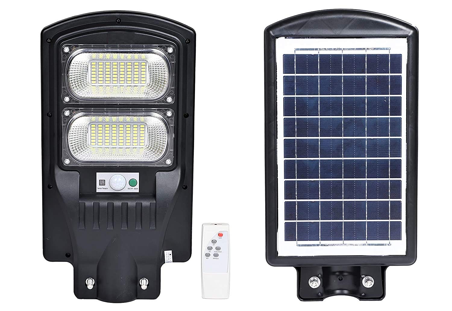 Solar LED Street Light 60W with Integrated Solar Panel and Batteries (Automatic On-Off, Remote Controlled)