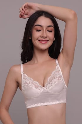 IVORY BALCONETTE SILK BRA