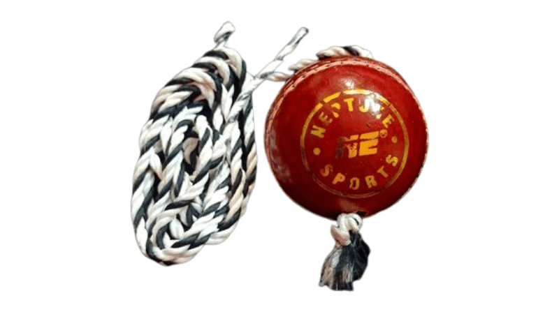 NE NEPTUNE Leather Cricket Hanging Ball, Silk String Cricket Ball and Knocking Cricket Ball with Rope, RED (Pack of 1)