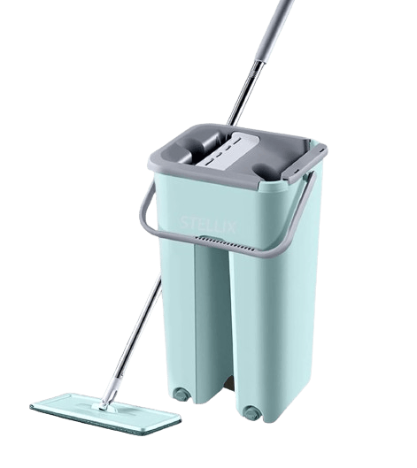 Mop with Bucket for Floor Cleaning|Flat Mop with Telescopic Stick for Cleaning Floor|Wet & Dry Cleaning Operation with Self Clean