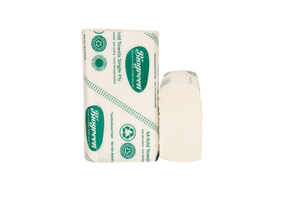 Biogreen M Fold Tissue Paper Towel | Sheet Size 21cm X 21cm 125 Sheet/Pkt 35 GSM Paper | High Absorbent Mulitpurpose TIssue Paper - 600 Sheets