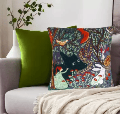 Fashnita Embroidered Cushions Cover  (16 cm*16 cm, Dark Green, Multicolor)