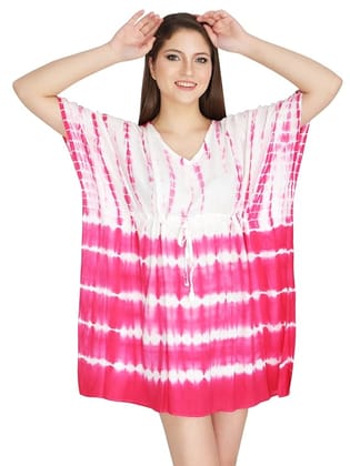 Women' s Tie Dye V-Neck Bikini Cover Up Swimsuit Bathing Beach Dress