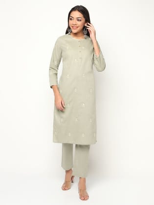 Mint Cream Kurta Set