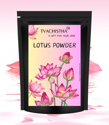 Tvachistha Pure Lotus Powder 100 gm - Natural Hair & Skin Care, Face Pack for Glowing Skin, Deep Conditioning Hair Treatment