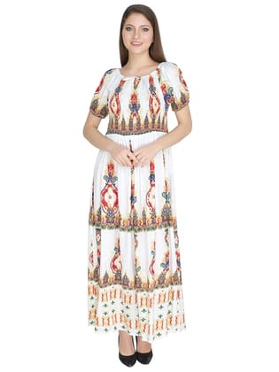 Attractive Printed Rayon Bobbin One Piece fit and Flare Dress in tie dye Pattern Comfy Trendy Night Gown for Women