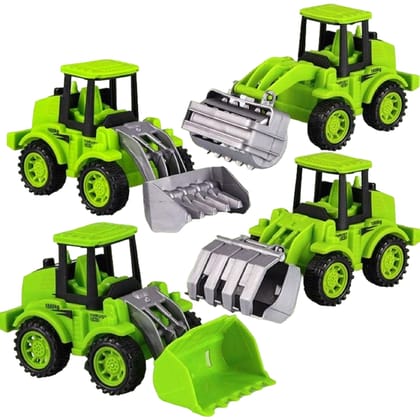 KTRS Enterprise 4pcs Engineering Vehicle Model Press Sliding Car Press Sliding Simulation Excavator Bulldozer Children Educational Construction Vehicle Toy Kids Boy Gift Christmas