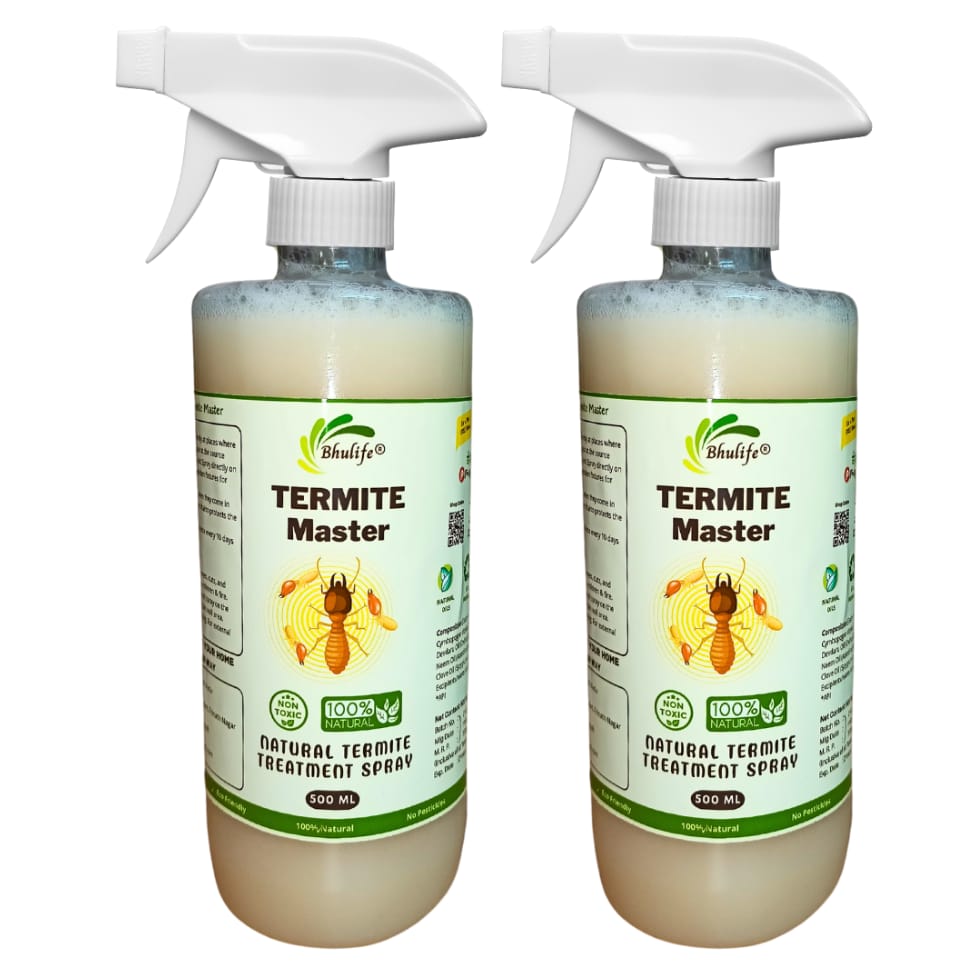 Bhulife Organic Termite Killer Spray | Wood Protection For Home, Kitchen and Office 500MLx2