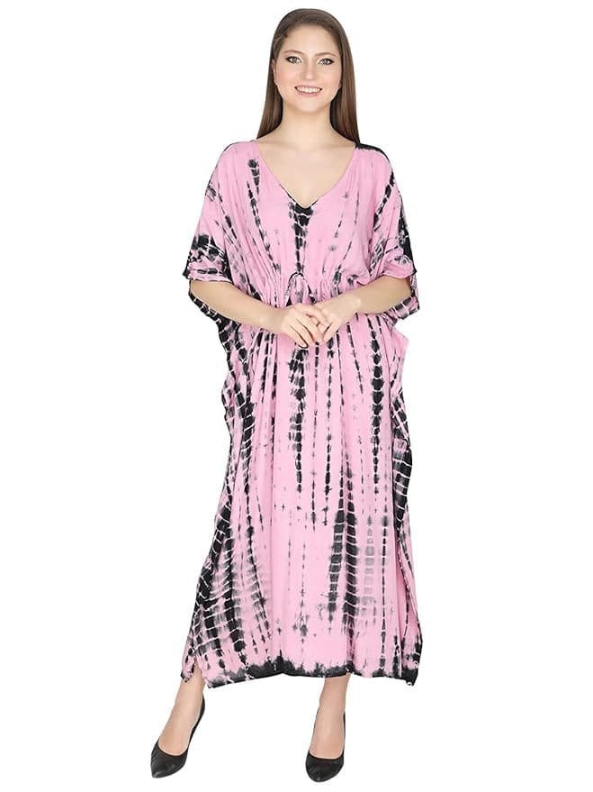 Women Fashion Rayon Long Cover Up Maxi Summer Dress Night Dress Kimono Style Kaftan Nightgown