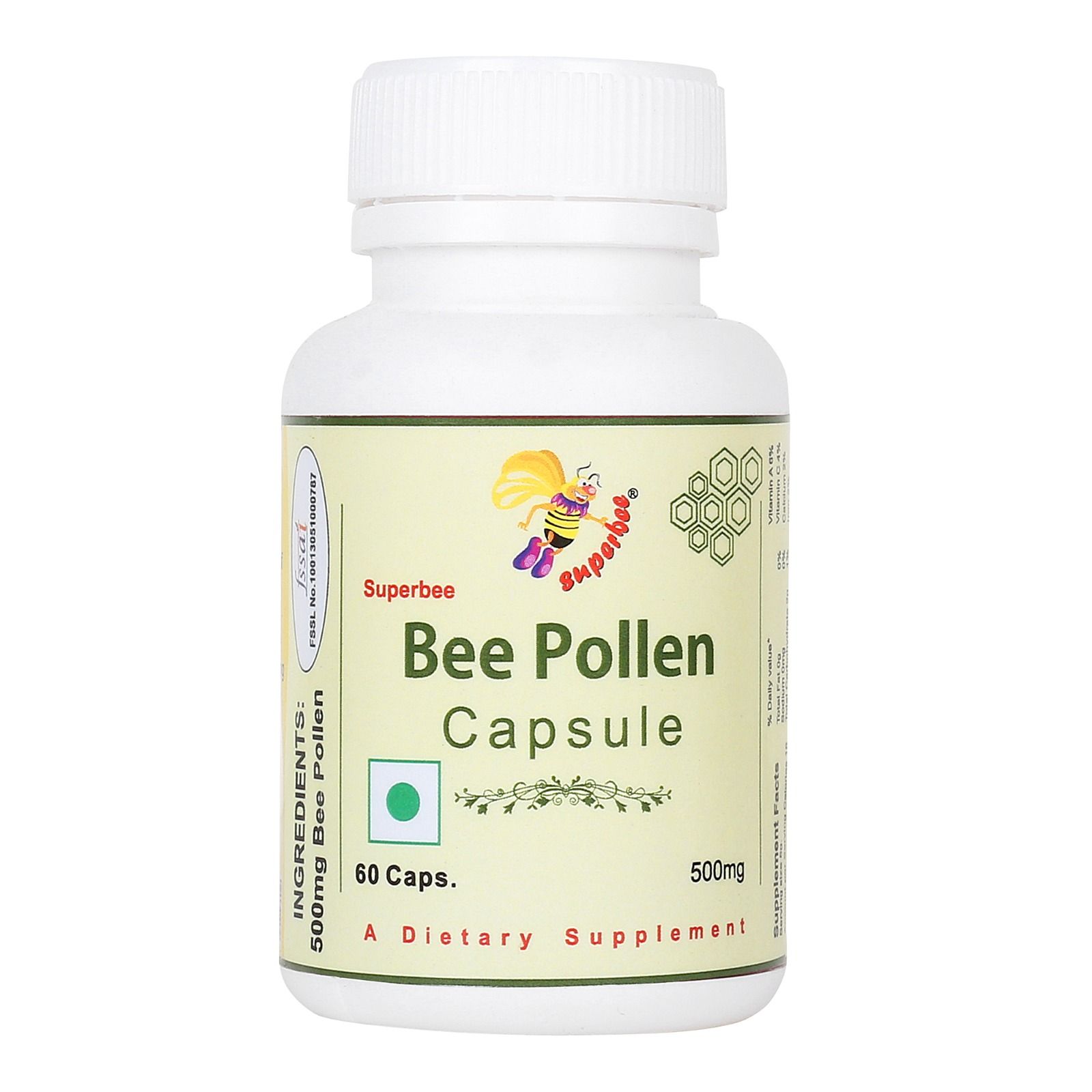 Superbee Bee Pollen capsule 60pcs pack of 1.