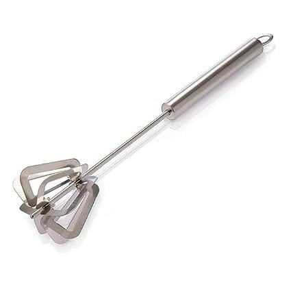 GLOBAL IMPEX Power Free Stainless Steel Push Whisk Hand Blender, Mathani, Ravai, Madhani, Egg Beater, Frother, Stirrer, Blending, Whisking, Beating, Stirring (Egg Whisker) Pack of 1