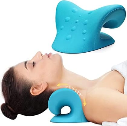 GLOBAL IMPEX Neck Stretcher for Pain Relief And Shoulder Relaxer Cervical Traction Device Pillow for Muscle Relax, Alignment Acupressure Chiropractic