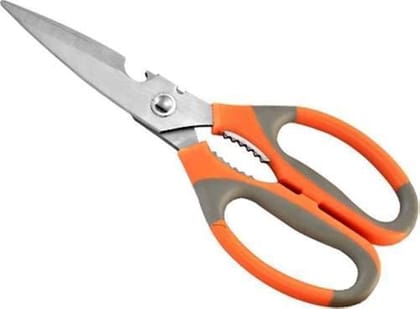 Stainless Steel Multi-Purpose Household and Kitchen Scissor, 2mm Thickness, Ergonomic Pack of 1 Multicolor