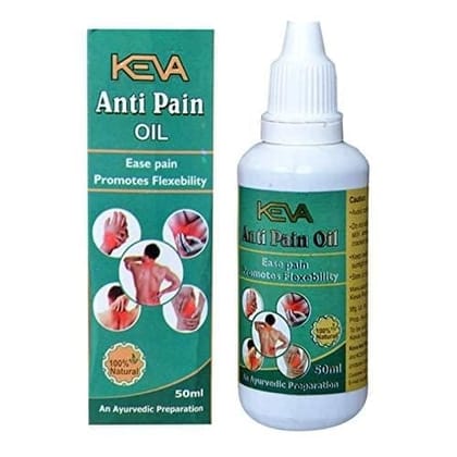 KEVA Anti Pain oil | 100% Natural and Ayurvedic Preparation Product with Ease Pain Promotes Flexebility - 50 ml (Pack of 4)