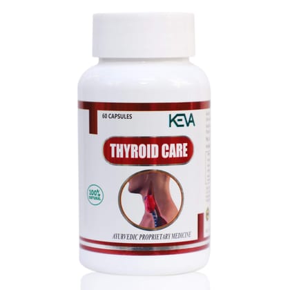 Keva Thyroid Care Capsules - Supports Thyroid Hormone Function, Healthy Metabolism and Increases All Day Energy (60 Capsules)