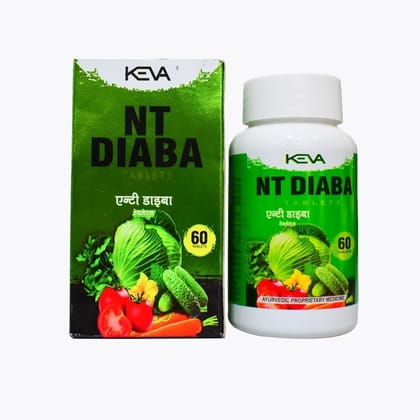 Keva NT Diaba Tablets- Controls Blood Sugar Naturally | Extracts - Jamun, Karela, Methi, Ashwagandha, Shatavari, Shilajit more Blood Sugar & Glucose Management - 60 Vegetarian Tablets