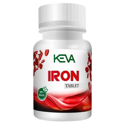 Keva Iron Tablet for Helps to Improve Iron in Body 100 Tablets (Pack Of 1 (100 Tablets))