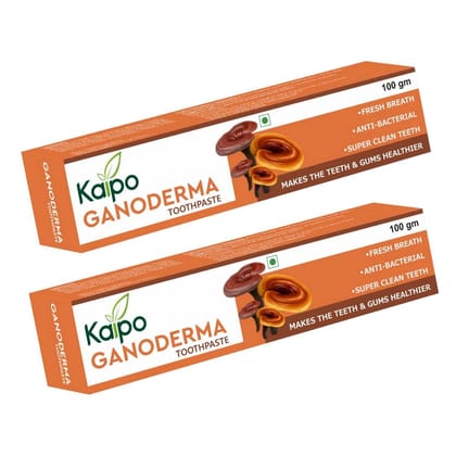 Kaipo Ganoderma Toothpaste - Fresh breath, Anti-Bacterial, Super Clean Teeth, Makes Teeth and Gums Healthier : 100gms : Pack of 2