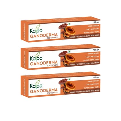 Kaipo Ganoderma Toothpaste - Fresh breath, Anti-Bacterial, Super Clean Teeth, Makes Teeth and Gums Healthier : 100gms : Pack of 3