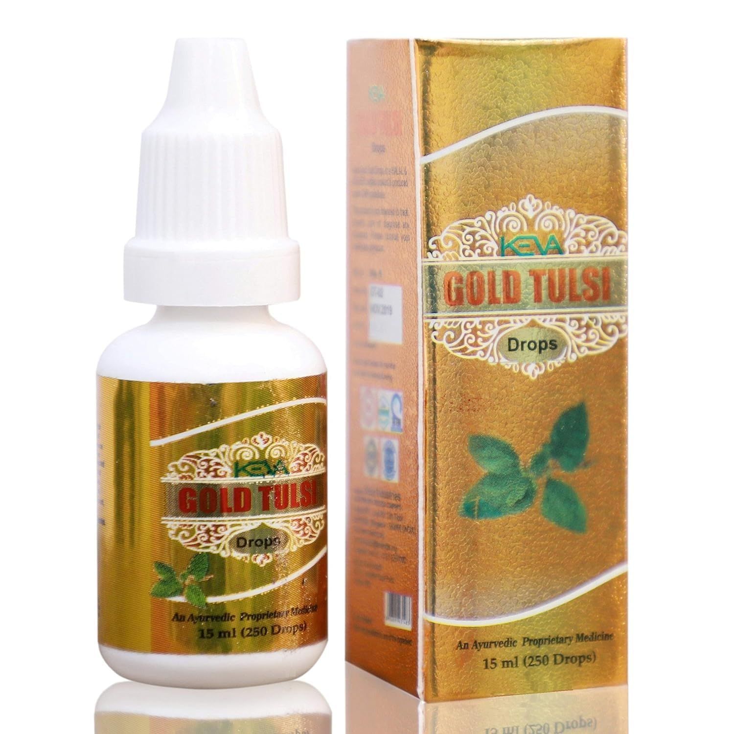 Keva Gold Tulsi Drops -15 ml with 2X Immunity, Experience the magic of multiple benefits of Tulsi (Pack Of 4 (60ml))