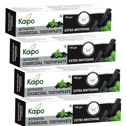 Kaipo Activated Charcoal Toothpaste, Pack of Deep Clean Toothpaste With Bamboo Charcoal For Plaque Removal, Tingling Fresh Mouth Experience (400G)