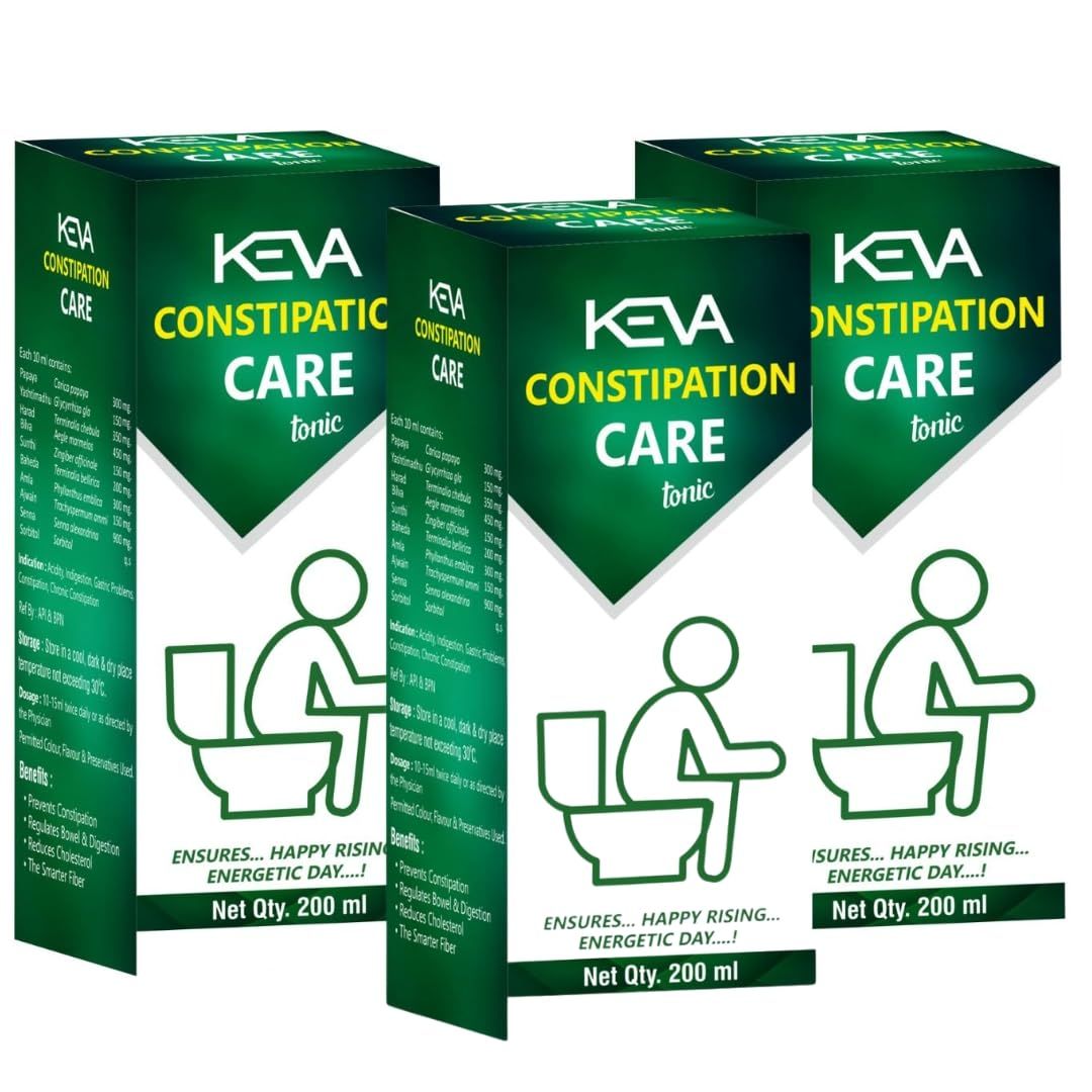 KEVA Constipation Care Tonic for Relief From Piles (Pack Of 3x200ml)(600ml)