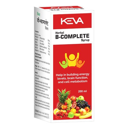 Keva B Complete Syrup - Ayurvedic syrup Extract from Shilajit, Moringa, Shatavari, Lemon, Bala, Garlic, Increase the energy level for men and women 200ml.