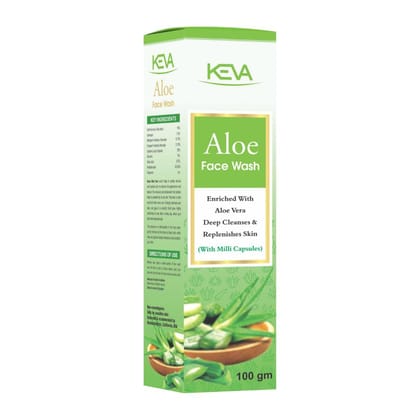 Keva AloeVera Face Wash 100g Pack Of 4 Enriched With Aloe Vera Deep Cleanses & Replenishes Skin