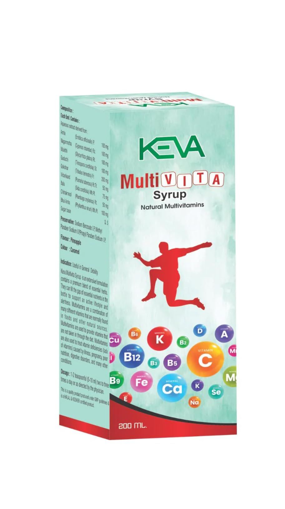 Keva Multivitamin Syrup 200 ml Pack of 3 / Ayurvedic Proprietary Syrup/Natural Multivitamins