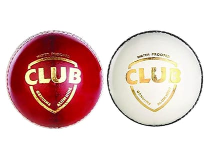 Club Leather Cricket Ball Two Piece Club Size Cricket Ball Match Cricket Practice Ball 2 pic (Club Ball - Red/White)