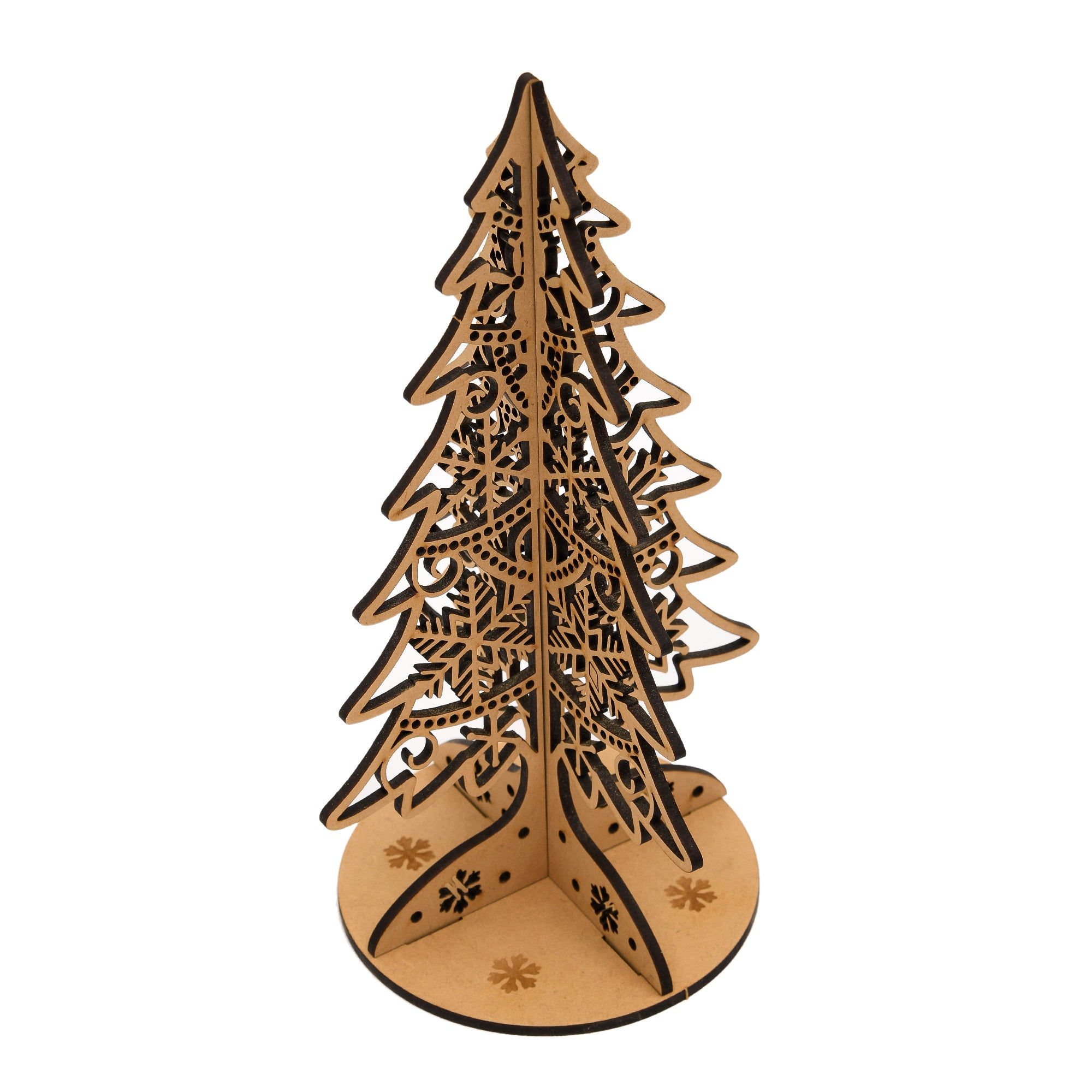 Engraved Wooden Christmas Tree Puzzle