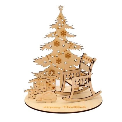 Christmas tree with Chair, Cat & Gift