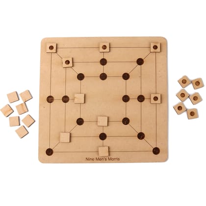 9 Men's Morris Wooden Strategy Board Game