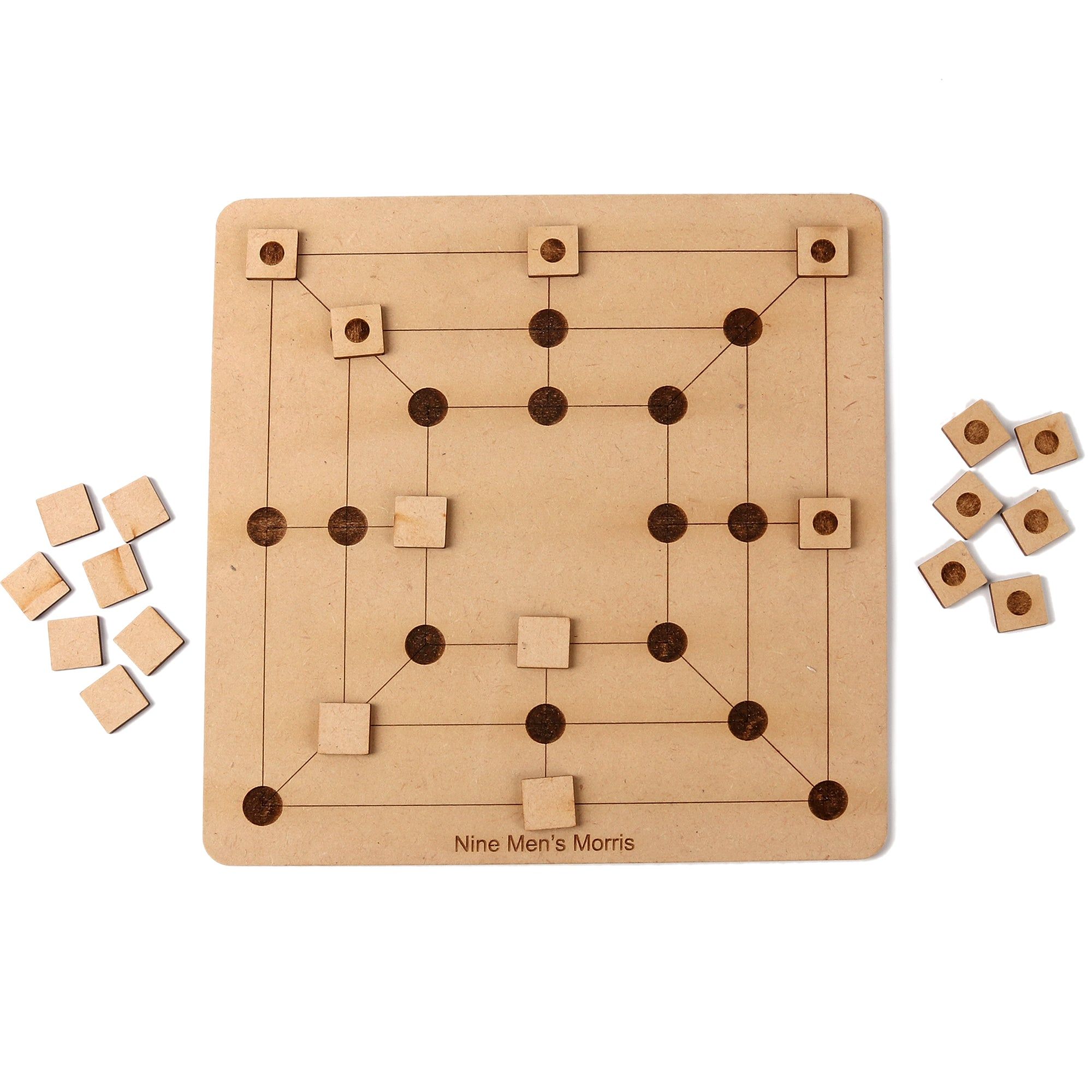 9 Men's Morris Wooden Strategy Board Game