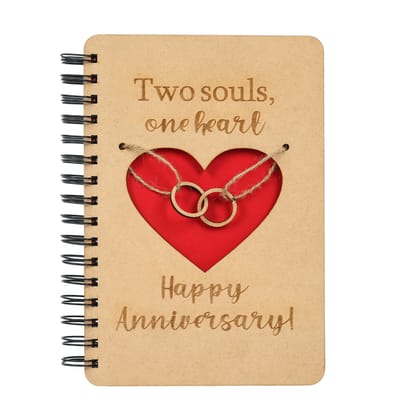 Two Soul One Heart on Wooden Diary | Notebook