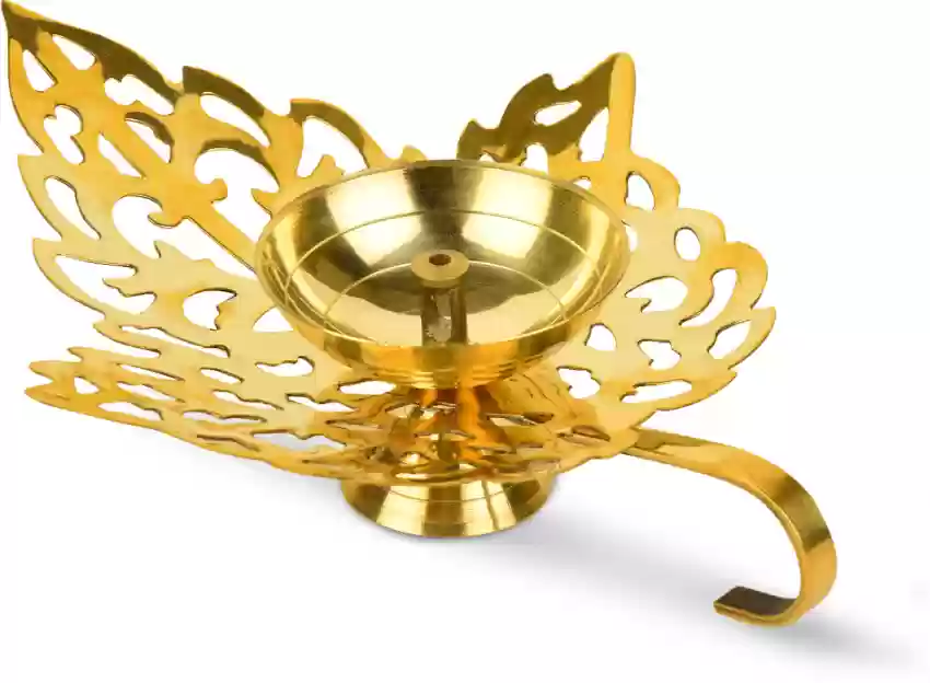 Homestyle India Pure Brass Deepak Diya Oil Lamp Akhand Diya for Home Temple Diwali Puja Articles